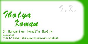 ibolya koman business card